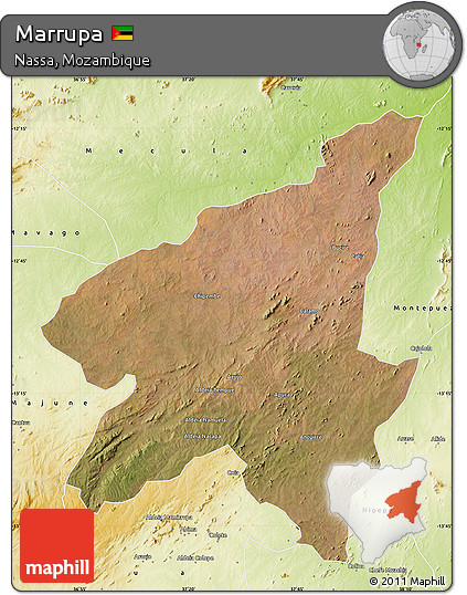 Satellite Map of Marrupa, physical outside