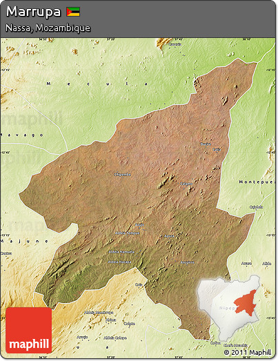 Satellite Map of Marrupa, physical outside