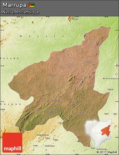 Satellite Map of Marrupa, physical outside