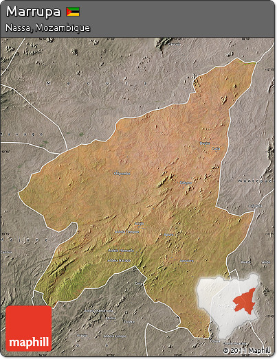 Satellite Map of Marrupa, semi-desaturated