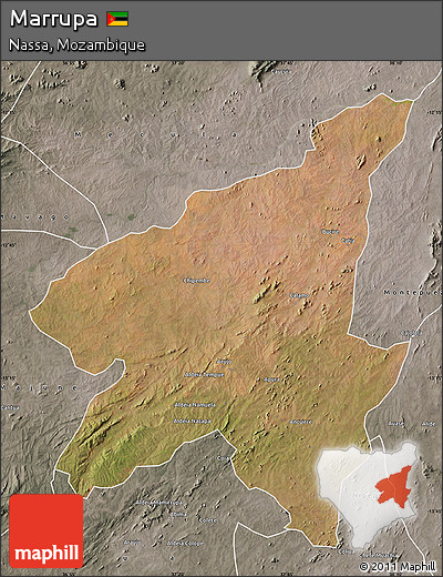 Satellite Map of Marrupa, semi-desaturated