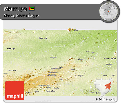 Physical Panoramic Map of Marrupa