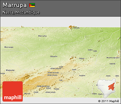 Physical Panoramic Map of Marrupa