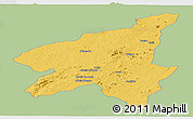 Savanna Style Panoramic Map of Marrupa, single color outside