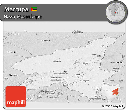 Silver Style Panoramic Map of Marrupa