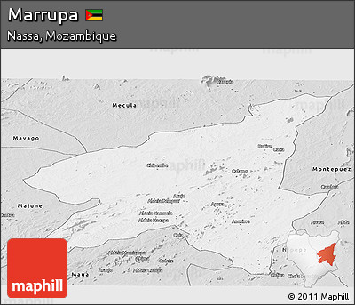Silver Style Panoramic Map of Marrupa