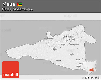 Gray 3D Map of Maua, single color outside