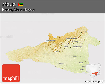 Physical 3D Map of Maua, cropped outside