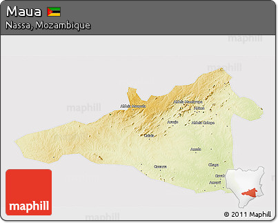 Physical 3D Map of Maua, cropped outside