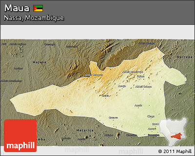 Physical 3D Map of Maua, darken