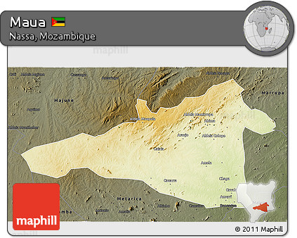 Physical 3D Map of Maua, darken