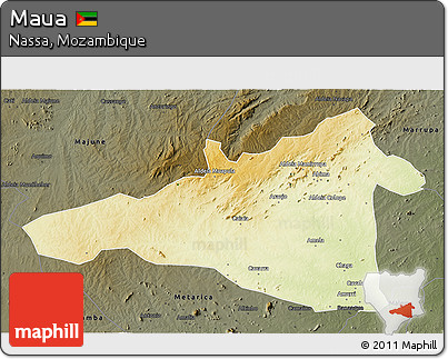 Physical 3D Map of Maua, darken