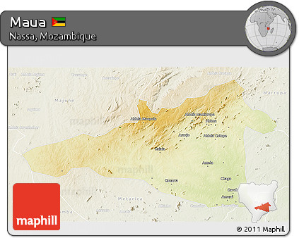 Physical 3D Map of Maua, lighten