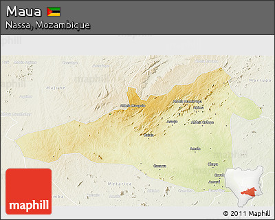 Physical 3D Map of Maua, lighten