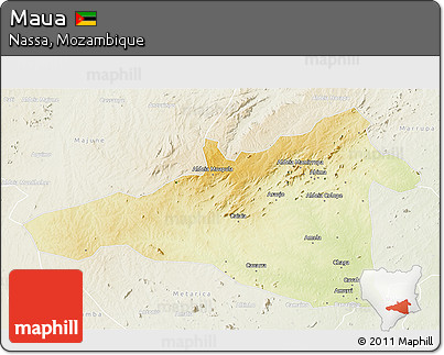 Physical 3D Map of Maua, lighten