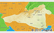 Physical 3D Map of Maua, political outside