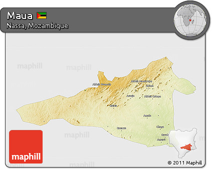 Physical 3D Map of Maua, single color outside