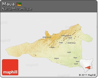 Physical 3D Map of Maua, single color outside