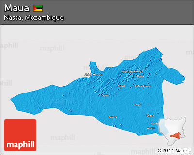 Political 3D Map of Maua, cropped outside