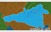 Political 3D Map of Maua, darken