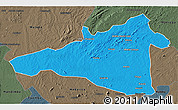 Political 3D Map of Maua, darken, semi-desaturated