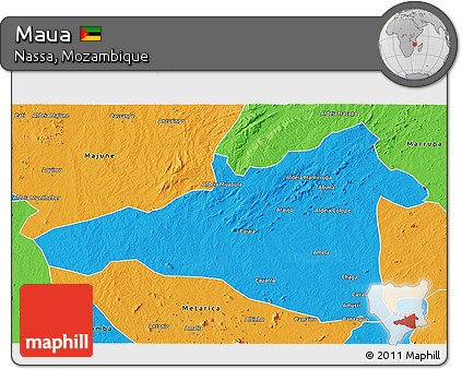Political 3D Map of Maua