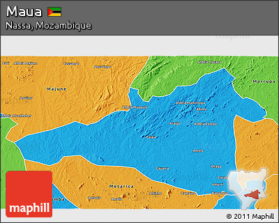 Political 3D Map of Maua