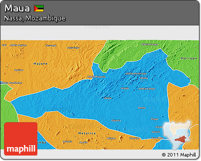Political 3D Map of Maua