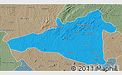 Political 3D Map of Maua, semi-desaturated