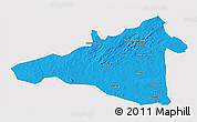 Political 3D Map of Maua, single color outside