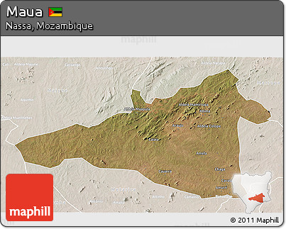 Satellite 3D Map of Maua, lighten