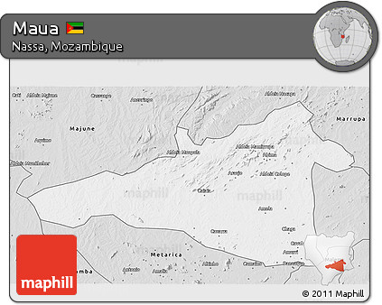 Silver Style 3D Map of Maua