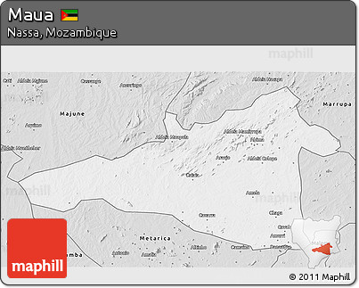 Silver Style 3D Map of Maua