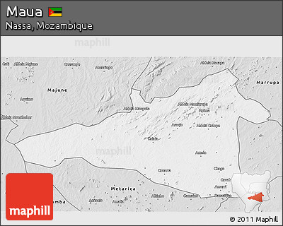 Silver Style 3D Map of Maua