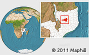 Satellite Location Map of Maua, highlighted country