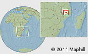 Savanna Style Location Map of Maua, highlighted parent region, within the entire country, hill shading