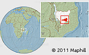 Savanna Style Location Map of Maua, highlighted parent region, hill shading