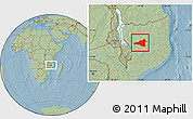 Savanna Style Location Map of Maua, hill shading