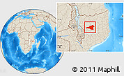 Shaded Relief Location Map of Maua