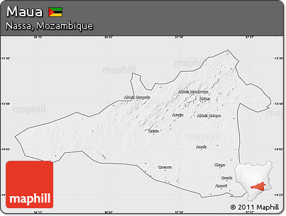 Silver Style Map of Maua, single color outside