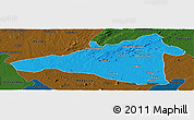 Political Panoramic Map of Maua, darken