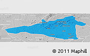 Political Panoramic Map of Maua, lighten, desaturated