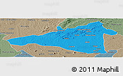 Political Panoramic Map of Maua, semi-desaturated