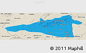 Political Panoramic Map of Maua, shaded relief outside