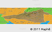 Satellite Panoramic Map of Maua, political outside