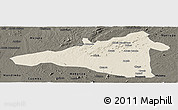 Shaded Relief Panoramic Map of Maua, darken