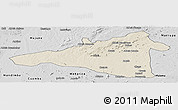 Shaded Relief Panoramic Map of Maua, desaturated