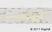 Shaded Relief Panoramic Map of Maua, semi-desaturated
