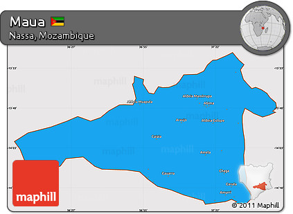 Political Simple Map of Maua, cropped outside