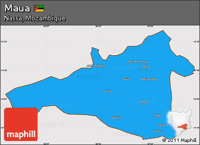 Political Simple Map of Maua, cropped outside